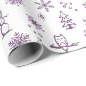 Winter Dingen Inpakpapier - Snow + Plum (Rol Hoek)