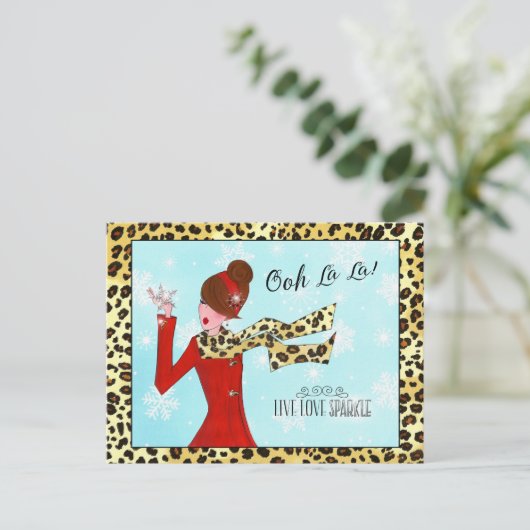 WINTER DIVA - Live Love Sparkle! Briefkaart (Staand voorkant)