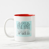 WINTER DIVA - Live Love Sparkle! Tweekleurige Koffiemok (Links)