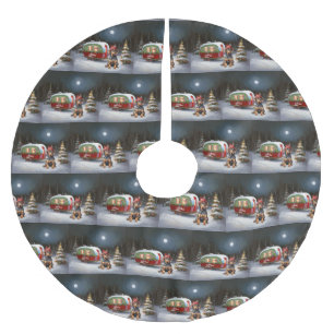 Winter Doberman Caravan Kerstavontuur Kerstboom Rok