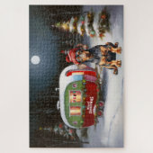 Winter Doberman Caravan Kerstavontuur Legpuzzel (Verticaal)