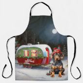Winter Doberman Caravan Kerstavontuur Schort (Voorkant)