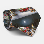 Winter Doberman Caravan Kerstavontuur Stropdas (Opgerold)