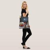 Winter Dobermann Caravan Kerst Avontuur Tote Bag (Op model)