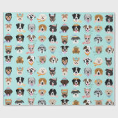 Winter Dog Faces Cadeaupapier (Vlak)