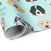 Winter Dog Faces Cadeaupapier (Rol Hoek)