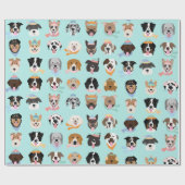 Winter Dog Faces Cadeaupapier (Vlak)