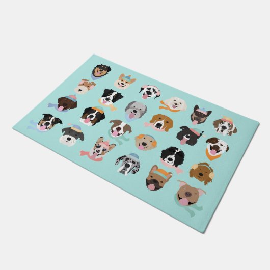 Winter Dog Faces Deurmat (Schuin)