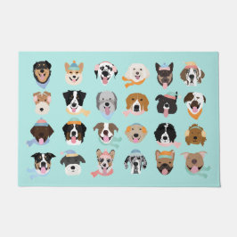 Winter Dog Faces Deurmat