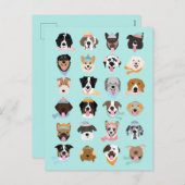 Winter Dog Faces Feestdagenkaart (Voorkant / Achterkant)