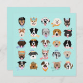 Winter Dog Faces Feestdagenkaart (Voorkant / Achterkant)