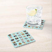 Winter Dog Faces Kartonnen Onderzetters (Insitu)