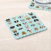 Winter Dog Faces Kartonnen Onderzetters (Gebogen)