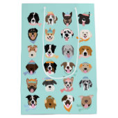 Winter Dog Faces Medium Cadeauzakje (Achterkant)