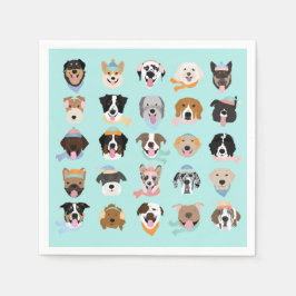 Winter Dog Faces Servet