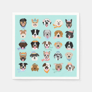 Winter Dog Faces Servet