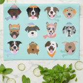 Winter Dog Faces Theedoek (Gevouwen)