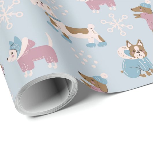 Winter Dogs Cadeaupapier (Rol Hoek)