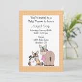 Winter Donkey Baby shower Invitation Kaart (Staand voorkant)