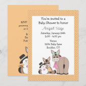 Winter Donkey Baby shower Invitation Kaart (Voorkant / Achterkant)