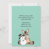 Winter Donkey Baby shower Uitnodiging - Neutraal (Achterkant)