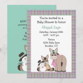 Winter Donkey Baby shower Uitnodiging - Neutraal (Voorkant / Achterkant)