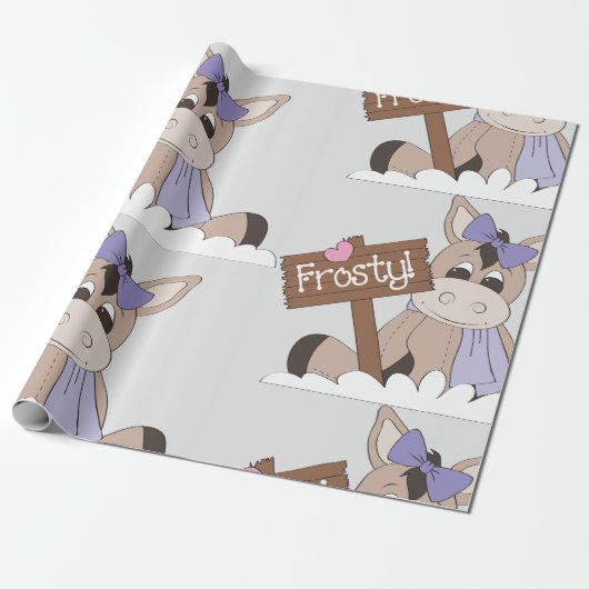 Winter Donkey Cadeaupapier (Uitgerold)
