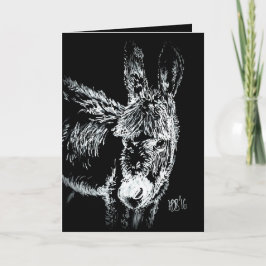 Winter Donkey Feestdagen Kaart