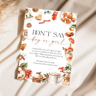Winter Don't Say Boy of Girl Baby shower Game
