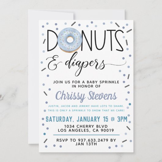 Winter Donut Baby Sprinkle Shower Kaart (Voorkant)