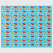 Winter Donuts en hotChocoladepatronen Cadeaupapier (Vlak)