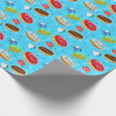 Winter Donuts en hotChocoladepatronen Cadeaupapier (Hoek)