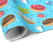 Winter Donuts & Hot Chocolate-patronen  Cadeaupapier (Rol Hoek)