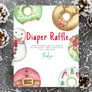 Winter donuts koekjes Luier Raffle spel Poster