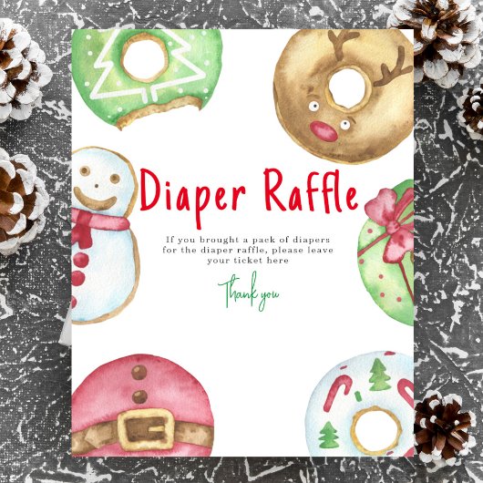 Winter donuts koekjes Luier Raffle spel Poster