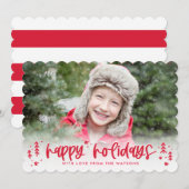 Winter Doodles Modern Holiday Fotokaart Feestdagenkaart (Voorkant / Achterkant)