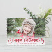 Winter Doodles Modern Holiday Fotokaart Feestdagenkaart (Staand voorkant)