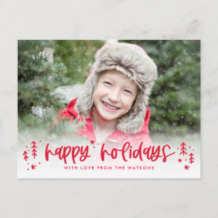 Winter Doodles Modern Holiday Photo Card Briefkaar Feestdagenkaart