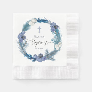winter Doop blauwe krans Papier Servet