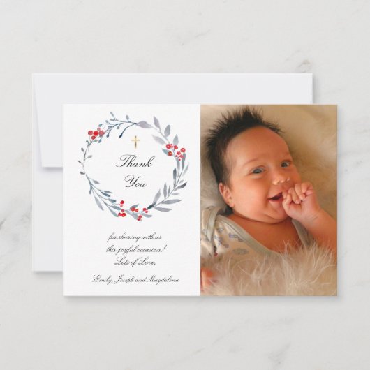 winter doop dank u kaart (Voorkant)