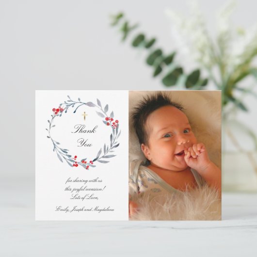 winter doop dank u kaart (Staand voorkant)