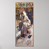 winter door Alphonse Mucha Poster (Voorkant)