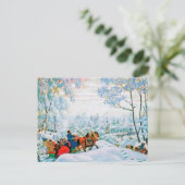 "Winter" door Boris Kustodiev, Briefkaarten met fi (Staand voorkant)