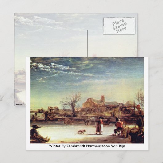 Winter door Rembrandt Harmenszoon Van Rijn Briefkaart (Voorkant / Achterkant)