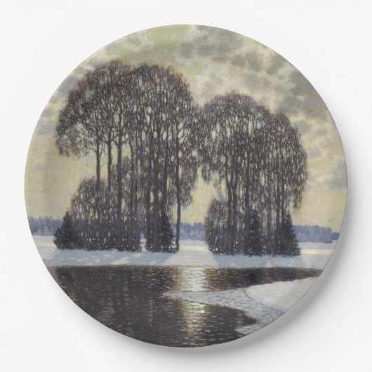 Winter (door Vilhelms Purvitis) Papieren Bordje (Voorkant)