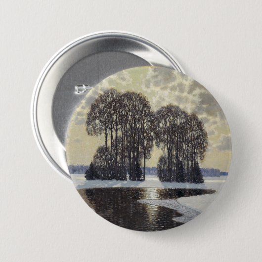 Winter (door Vilhelms Purvitis) Ronde Button 7,6 Cm (Voorkant /achterkant)