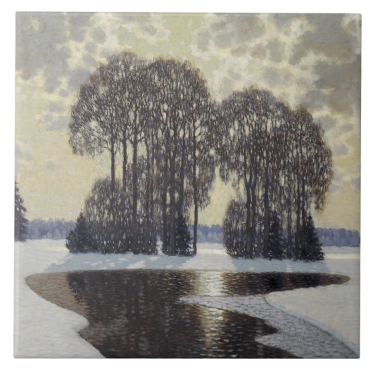 Winter (door Vilhelms Purvitis) Tegeltje (Voorkant)