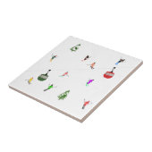 Winter Downhill Aerial Skiers Skipatroon Tegeltje (Zijkant)