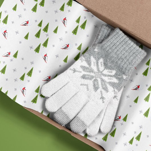 Winter Downhill Ski Pattern Tissuepapier