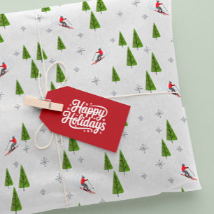 Winter Downhill Ski Pattern Tissuepapier